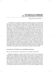 RELACIONES DE COLABORACIÓN CON LAS COMUNIDADES AUTÓNOMAS