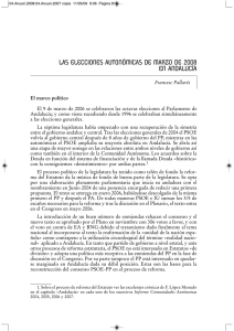 Las elecciones autonómicas de marzo de 2008 en Andalucía