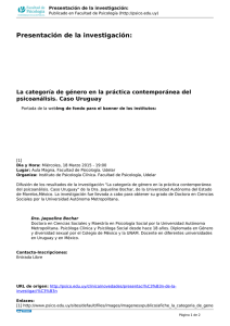 Presentación de la investigación: psicoanálisis. Caso Uruguay
