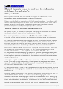 [Madrid] Campaña contra los contratos de colaboración social para desempleados/as