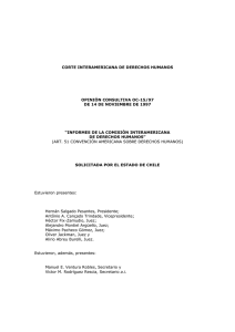 Informes de la comisión interamericana de derechos humanos. Solicitada por la República de Chile.