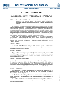 BOLETÍN OFICIAL DEL ESTADO MINISTERIO DE ASUNTOS EXTERIORES Y DE COOPERACIÓN 7847