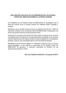 Declaraci n Conjunta de los Jefes de Estado sobre el Acu fero Guaran