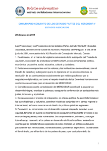 Declaraci n de Presidentes de los Estados Miembros y Estados Asociados del MERCOSUR