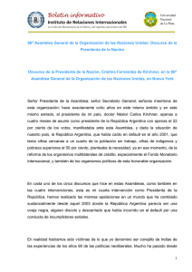 Discurso de la Presidente Cristina Fern ndez de Kirchner ante la 66 Asamblea General de la Organizaci n de las Naciones Unidas