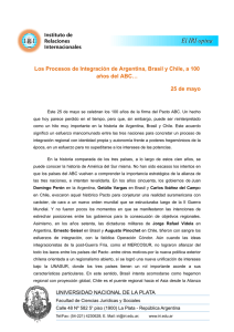 Los Procesos de Integración de Argentina, Brasil y Chile, a 100 años del ABC”