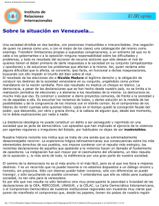 Sobre la situación de Venezuela