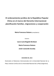 El ordenamiento jurídico de la República Popular China en el marco del Derecho Internacional: planificación familiar, migraciones y cooperación
