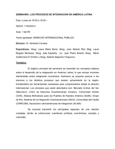 SEMINARIO: LOS PROCESOS DE INTEGRACIÓN EN AMÉRICA LATINA – INICIO: 11/03/2013