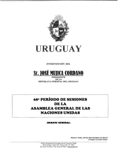 Discurso del Presidente Mujica ante la AGNU