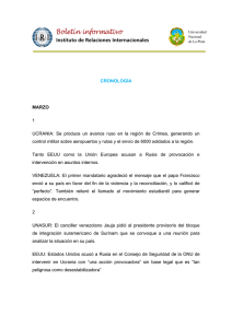 1 UCRANIA: Se produce un avance ruso en la región de... control militar sobre aeropuertos y rutas y el envío de...