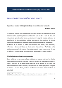 Argentina y Estados Unidos (2011-2012): sin cambios en el horizonte.