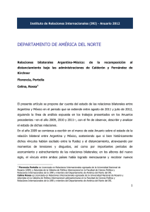 Relaciones bilaterales Argentina-México: de la recomposición al distanciamiento bajo las administraciones de Calderón y Fernández de Kirchner.