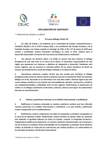 Declaraci n de Santiago, adoptada por el Di logo CELAC - Uni n Europea