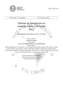 Informe de Integración en America Latina y el Caribe 2012