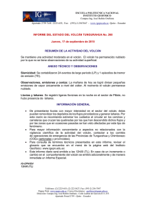 INFORME DEL ESTADO DEL VOLCÁN TUNGURAHUA No. 260