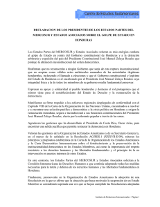 DECLARACION DE LOS PRESIDENTES DE LOS ESTADOS PARTES DEL