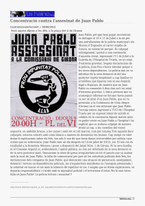 Concentració contra l'assesinat de Juan Pablo