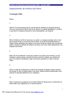 Departamento de América del Norte Cronología 2006 Enero