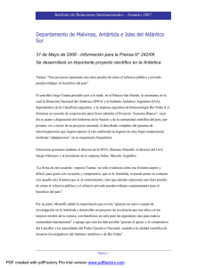 Canciller�a Argentina - Informaci�n para la Prensa N 242-06 - 31 de mayo de 2006