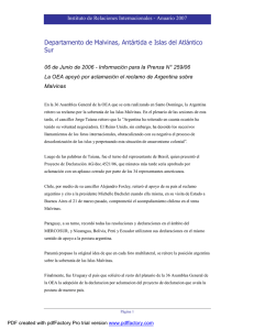Canciller�a Argentina - Informaci�n para la Prensa N 259-06 - 06 de junio de 2006