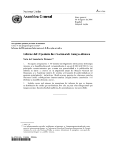 AGNU 61-266- Informe del Organismo Internacional de Energ�a At�mica