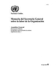 Memoria Anual del Secretario General sobre  la labor de la Organizaci�n 2009