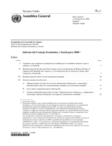 ONU - Informe del Consejo Econ�mico y Social para 2008