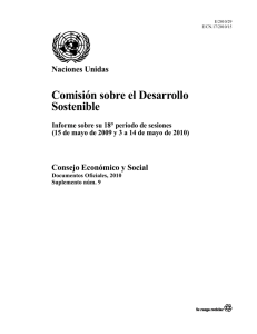 ONU - Comisi�n sobre el Desarrollo Sostenible - Informe sobre su 18 per�odo de sesiones