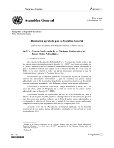A Asamblea General Naciones Unidas Resolución aprobada por la Asamblea General