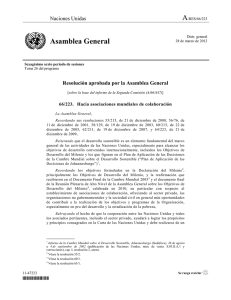 A Asamblea General Naciones Unidas Resolución aprobada por la Asamblea General