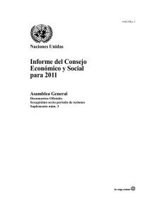 Informe del Consejo Económico y Social para 2011 Naciones Unidas
