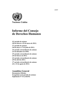 Informe del Consejo de Derechos Humanos Naciones Unidas