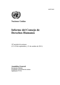 Informe del Consejo de Derechos Humanos Naciones Unidas Asamblea General
