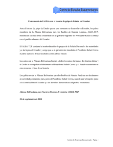ALBA - Comunicado del ALBA ante el intento de golpe de Estado en Ecuador