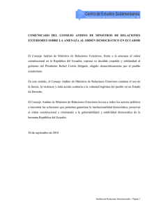 CAN - Comunicado del Consejo Andino de Ministros amenaza al Ord