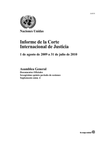Informe de la Corte Internacional de Justicia Naciones Unidas