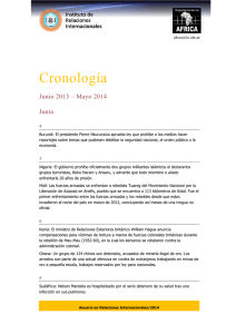 Cronología Junio 2013 – Mayo 2014 Junio 4