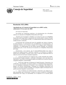 S Consejo de Seguridad Naciones Unidas Resolución 1522 (2004)