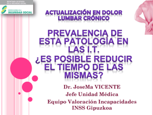 "Actualizaci n en dolor lumbar cr nico: prevalencia de esta patolog a en las I.T. Es posible reducir el tiempo de las mismas?", del Dr. JoseMa de Vicente (pdf, 5.34 MB)