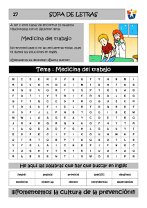 17 SOPA DE LETRAS Medicina del trabajo