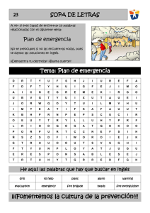 23 SOPA DE LETRAS Plan de emergencia