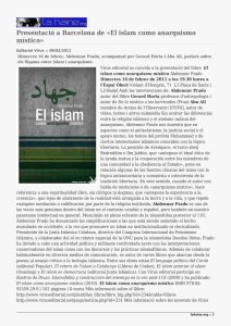 Presentació a Barcelona de «El islam como anarquismo místico»