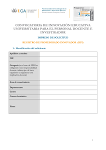 CONVOCATORIA DE INNOVACIÓN EDUCATIVA UNIVERSITARIA PARA EL PERSONAL DOCENTE E INVESTIGADOR