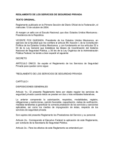 REGLAMENTO DE LOS SERVICIOS DE SEGURIDAD PRIVADA  TEXTO ORIGINAL.