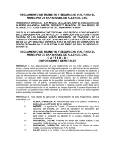 REGLAMENTO DE TR&Aacute;NSITO Y SEGURIDAD VIAL PARA EL