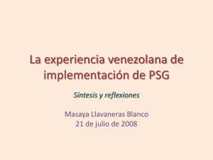 La experiencia venezolana de implementación de PSG.