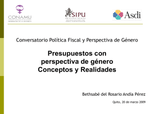 2. Presupuestos con perspectiva de género; Bethsabé Andía Pérez.