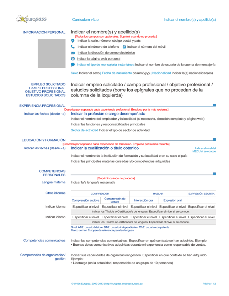 CV Europass cv-europass