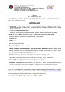 Inscripción de Oferente Municipalidad 2015